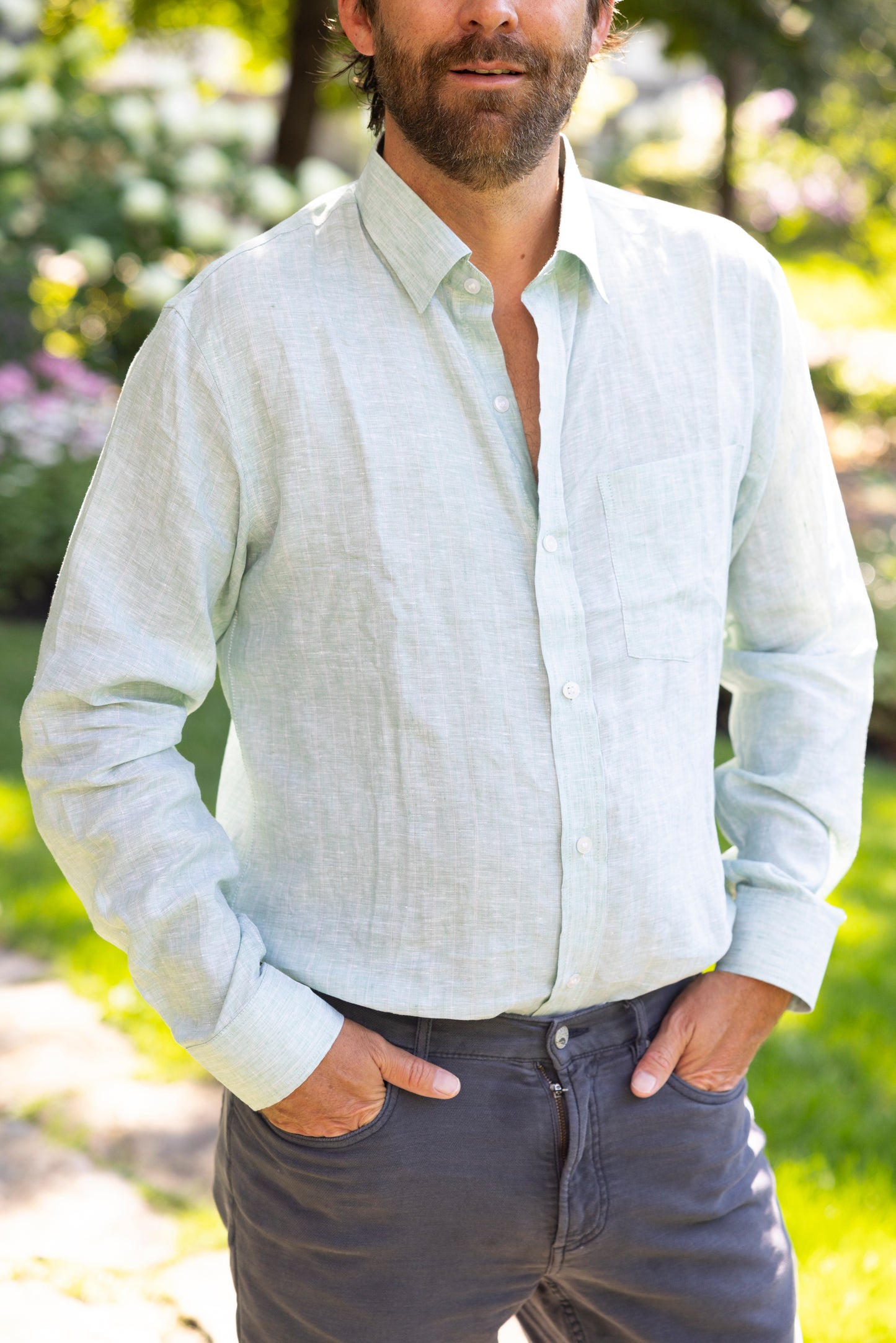 Men’s Linen Button down