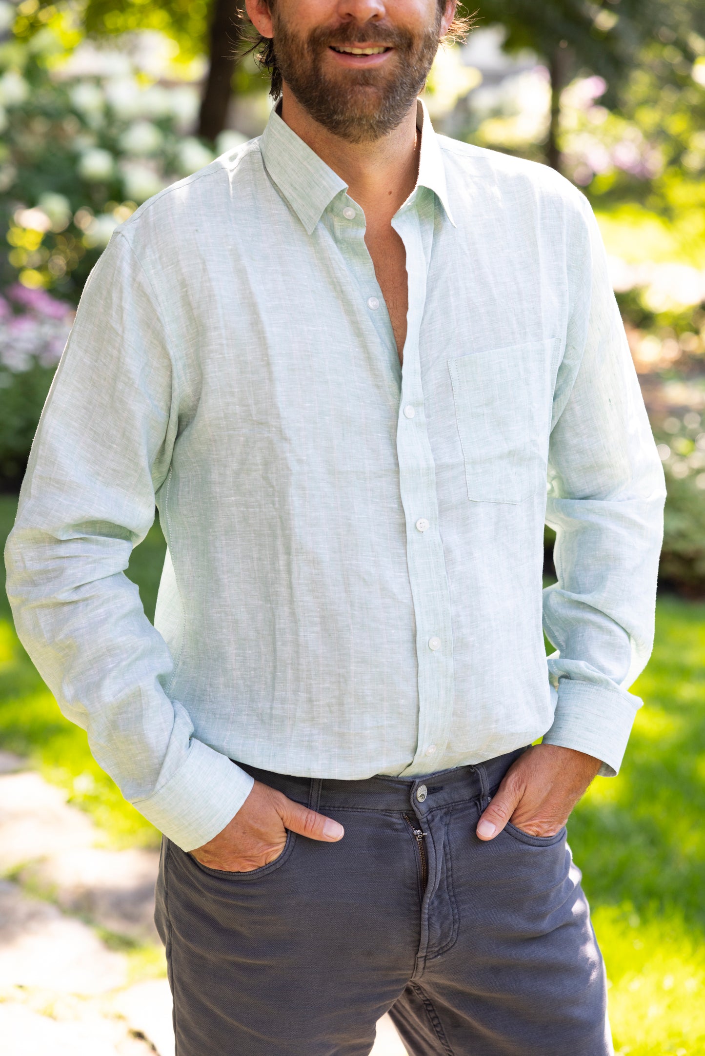Men’s Linen Button down