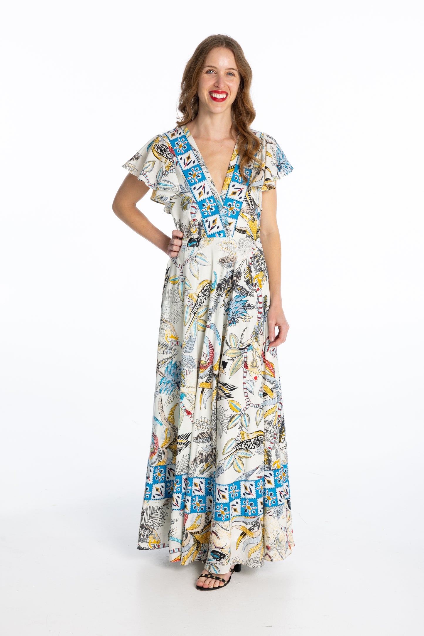 Short-Sleeve White Monkey Dress