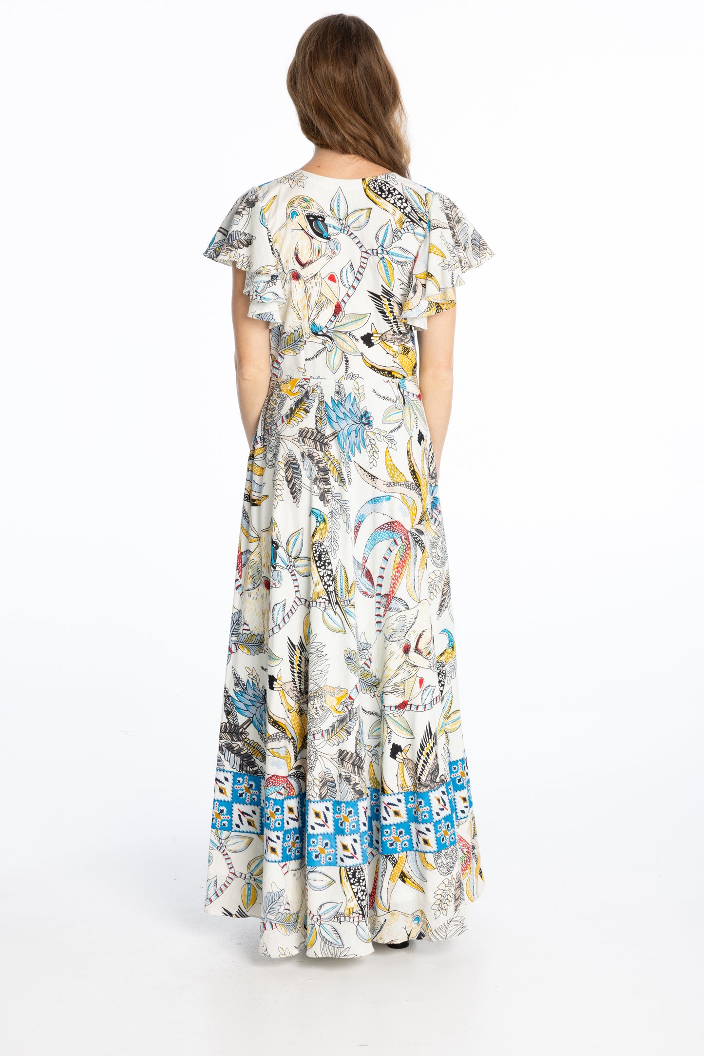Short-Sleeve White Monkey Dress