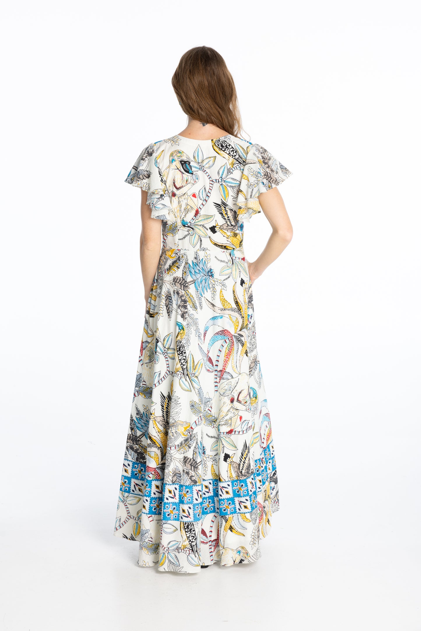 Short-Sleeve White Monkey Dress