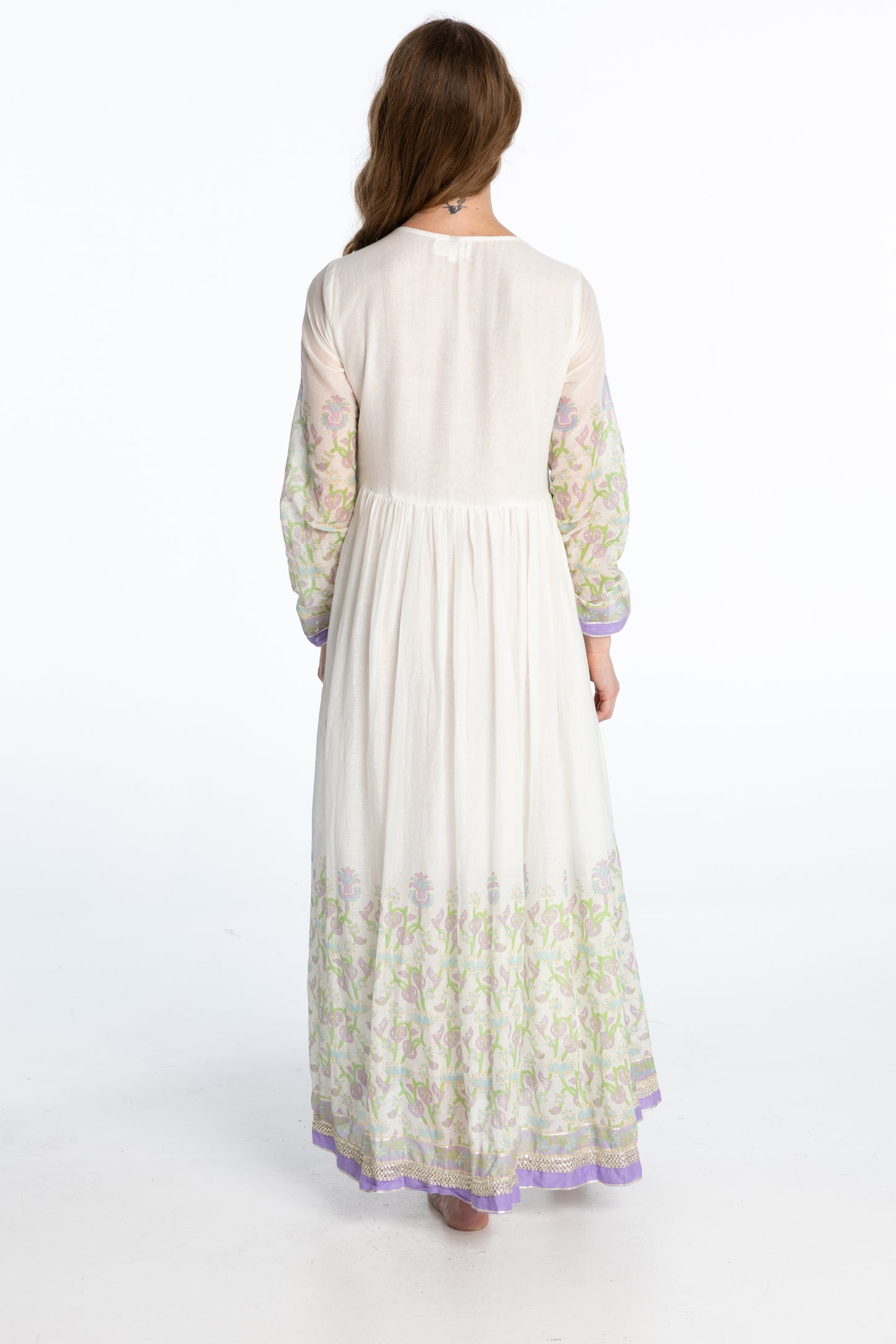 Lavender White Dress