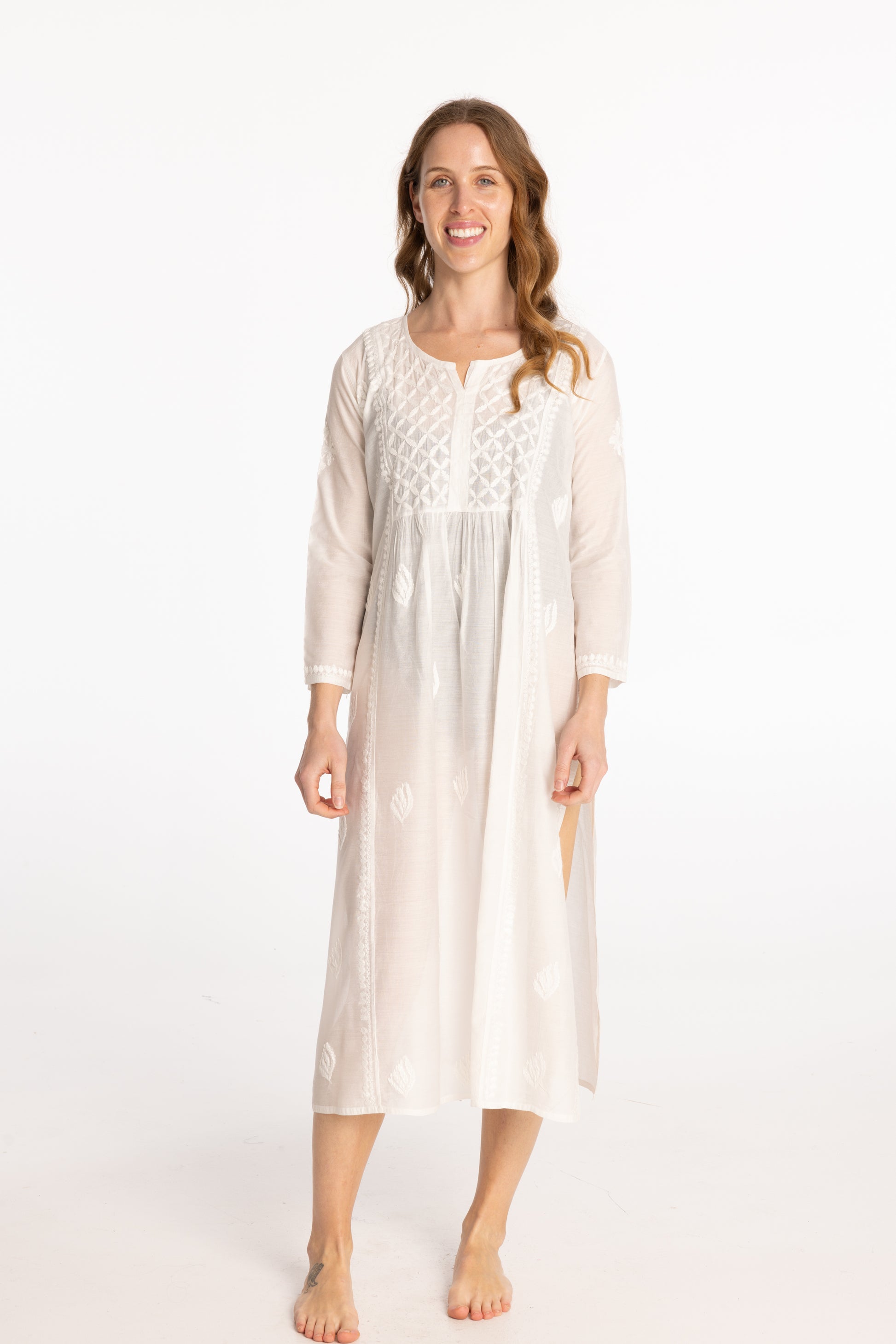 Chikan Long Beach Cover-up Ananya by Rose Chikan Long Beach Cover-up Ananya by Rose