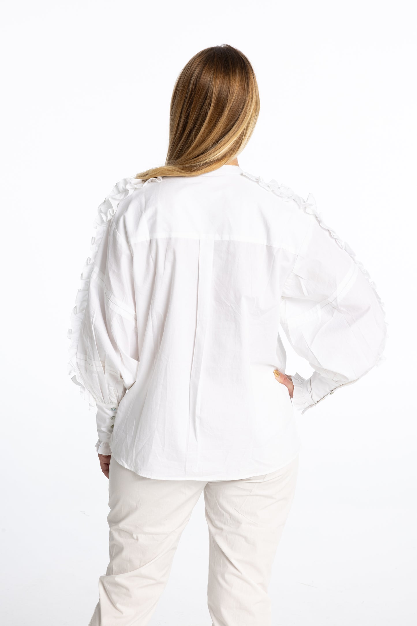 White Puffy Sleeve Shirt