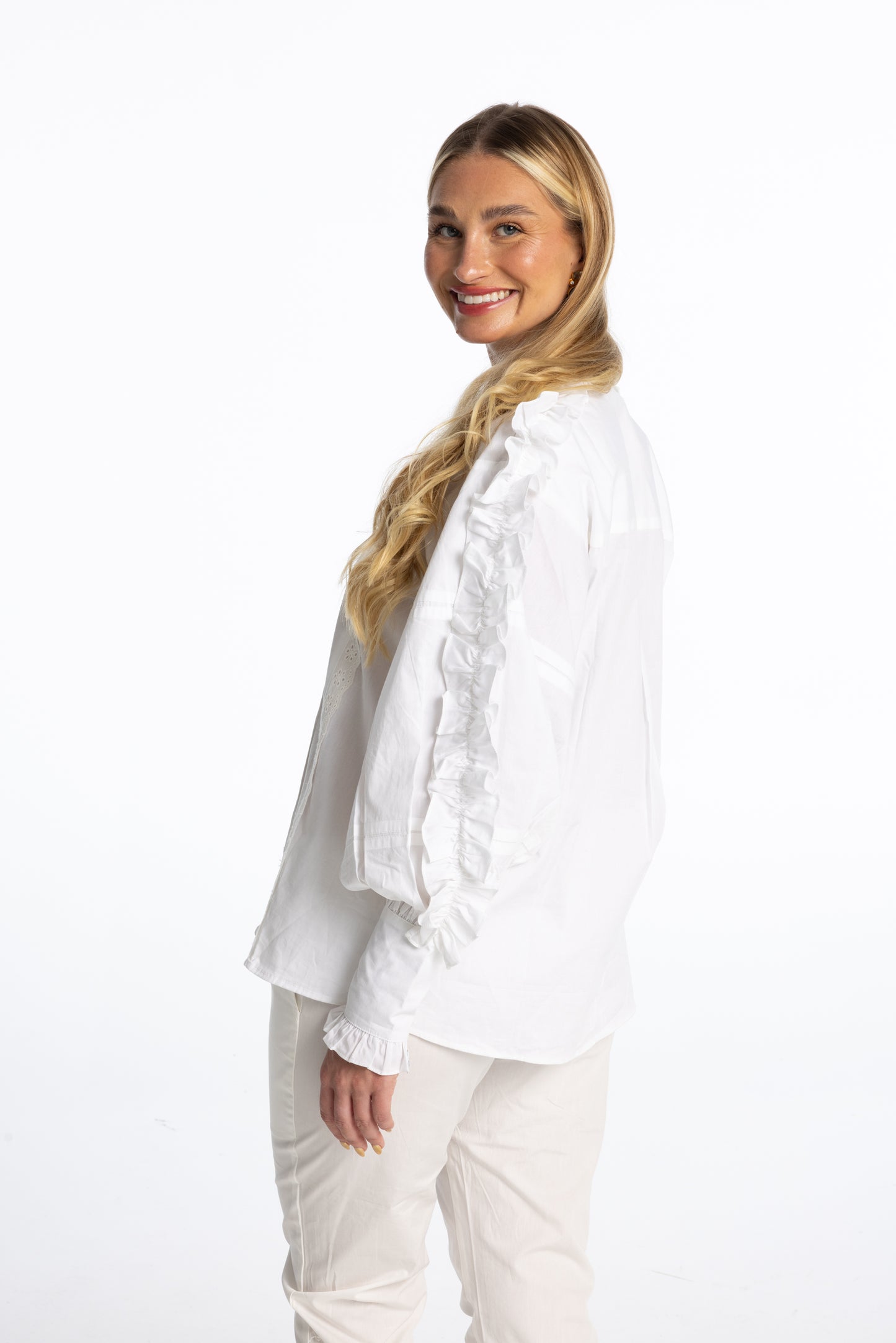 White Puffy Sleeve Shirt